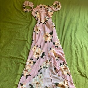 J.O.A. Pink Floral Maxi Dress